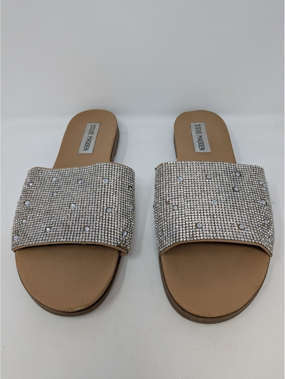 Steve Madden Kiloh Women's Size 7M Rhinestone Crystal Embellished Slide Sandals